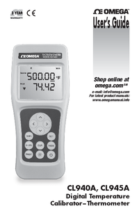 Thumbnail of document Manual - CL940A 500 Hour Thermocouple Calibrator with 0.01° Resolution